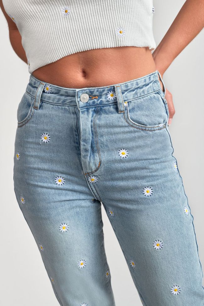 Jenigi mom taille haute 7/8ème jeans bleu N°5
