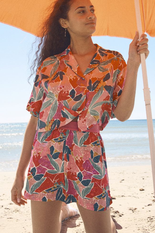 Short Trillegi fuchsia à motif fantaisie