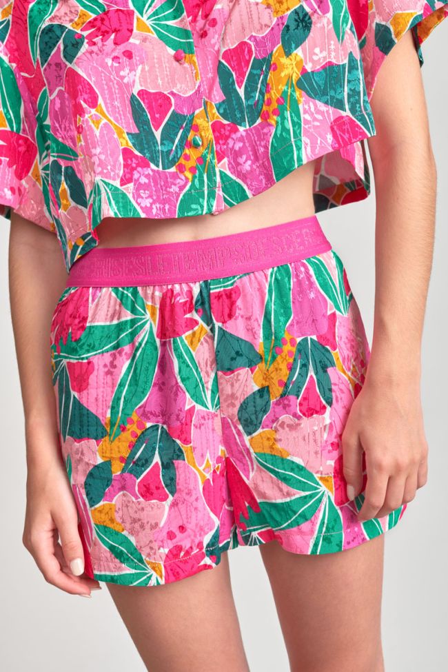Short Trillegi fuchsia à motif fantaisie