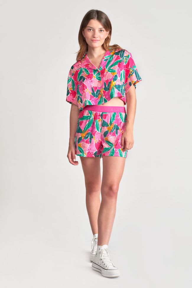 Short Trillegi fuchsia à motif fantaisie