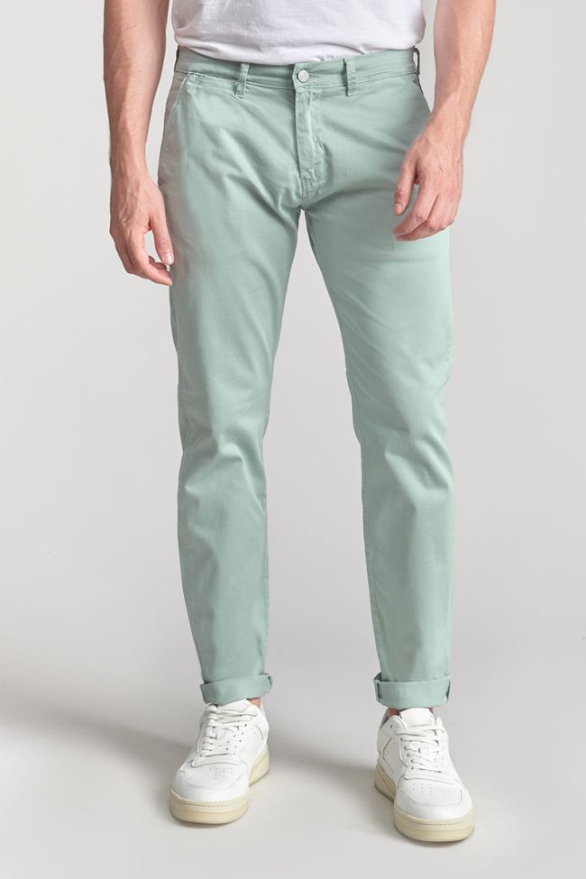 Pantalon chino large Cesar vert d'eau