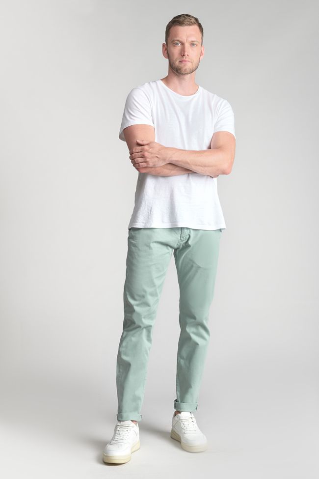 Pantalon chino large Cesar vert d'eau