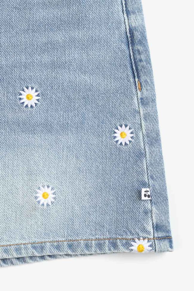 Short Camgi taille haute en jeans bleu