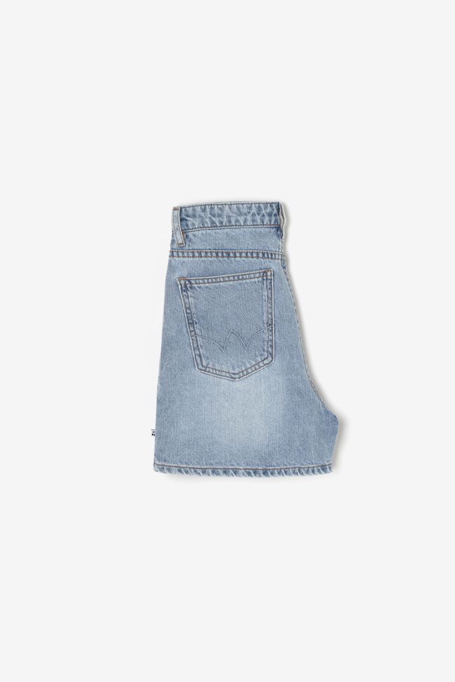 Short Camgi taille haute en jeans bleu
