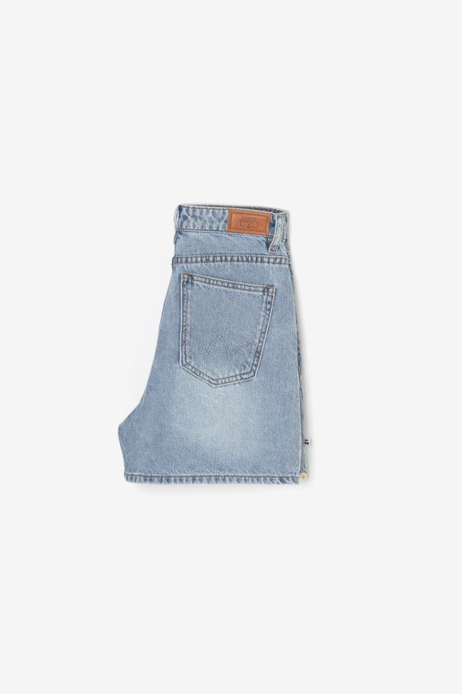 Short Camgi taille haute en jeans bleu