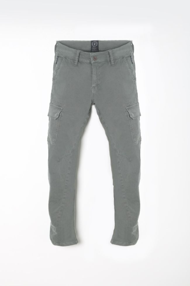 Pantalon Kalvin tapered arqué vert-gris 