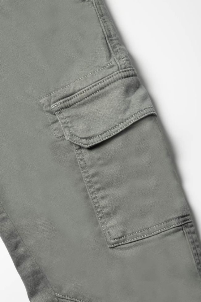 Pantalon Kalvin tapered arqué vert-gris 