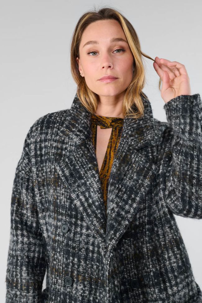 Manteau long Aklys à motif carreaux