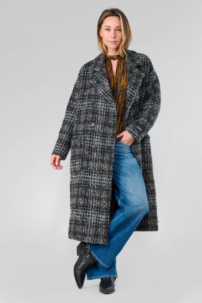Manteau long Aklys à motif carreaux