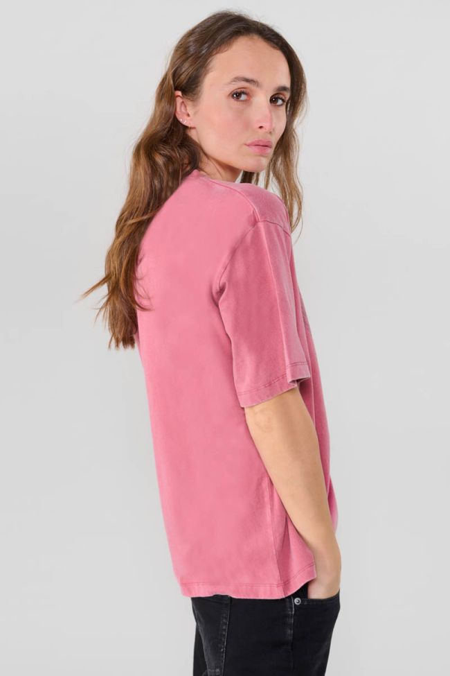 T-shirt Atraba vieux rose imprimé