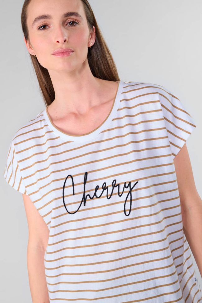 T-shirt Cottard blanc à rayures