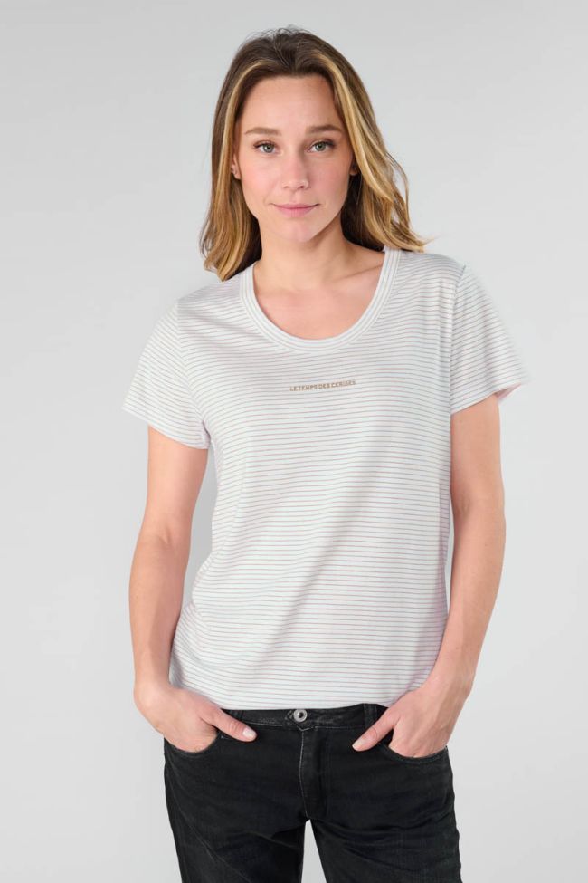 T-shirt Edwige crème à rayures