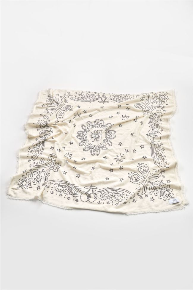 Foulard Elisa crème à motif