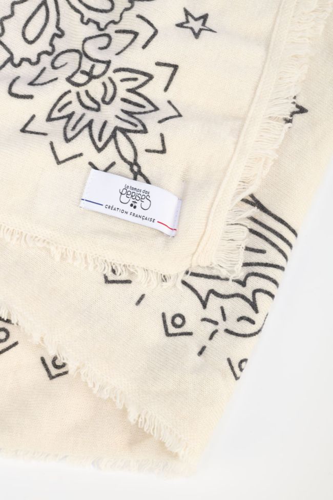 Foulard Elisa crème à motif