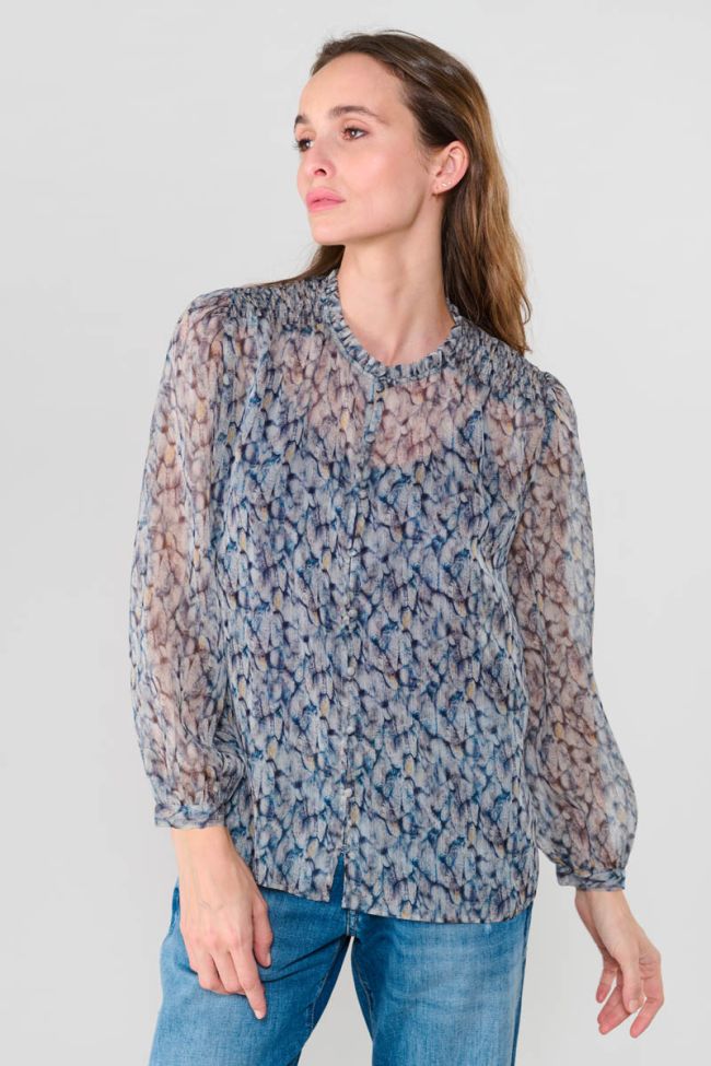 Chemise Maclear bleue à motif