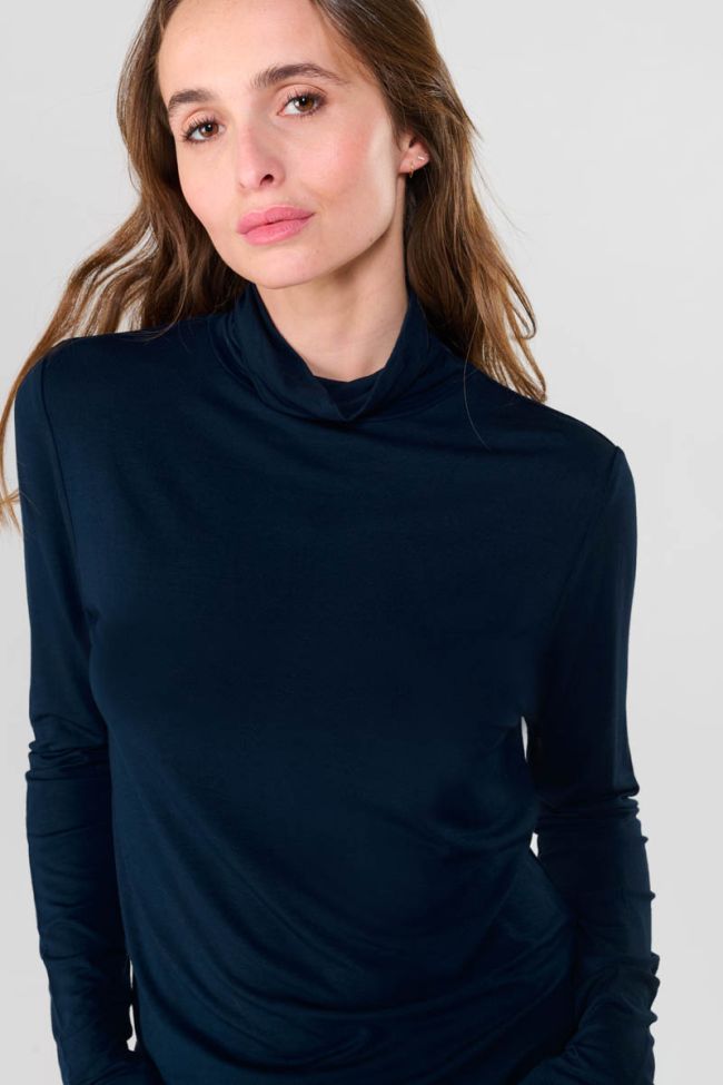 Top Nammy col roulé bleu marine