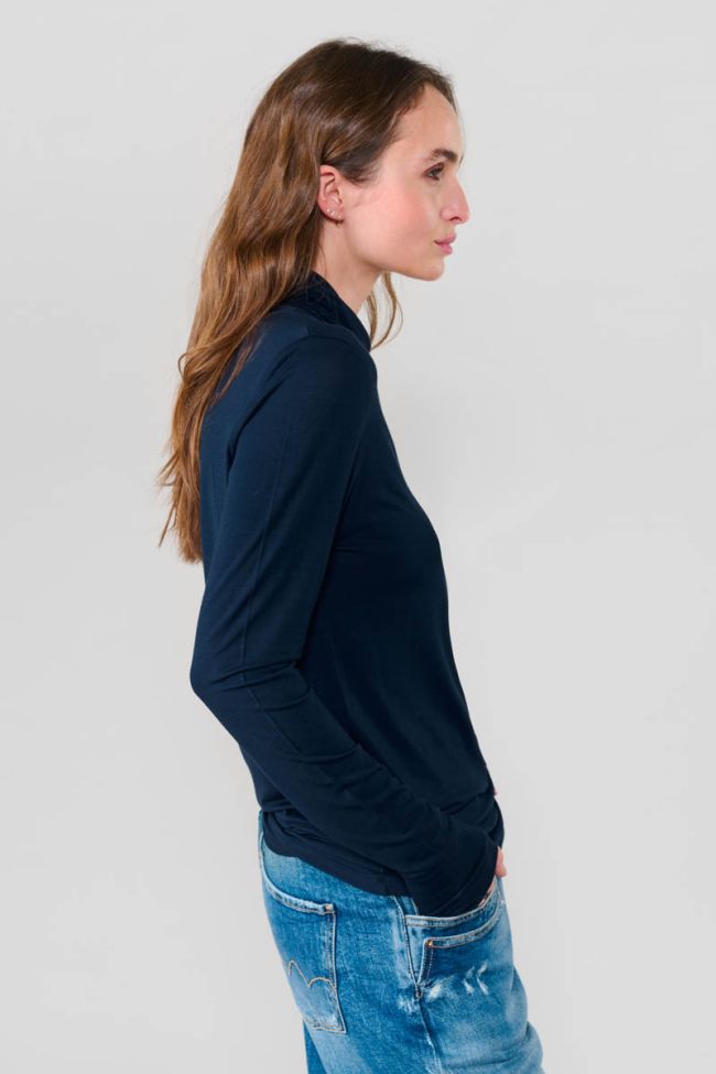 Top Nammy col roulé bleu marine