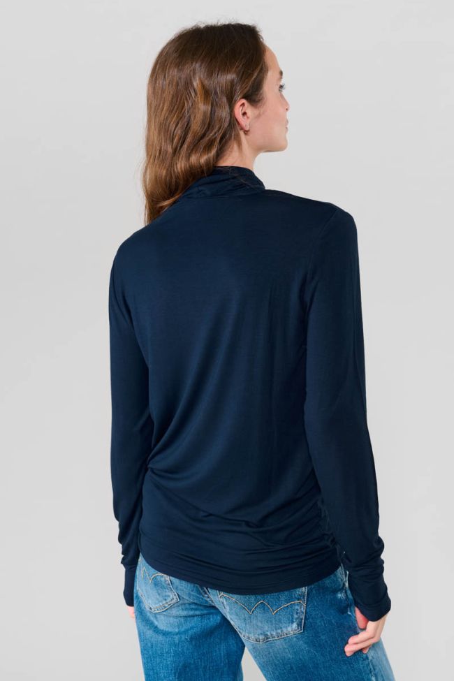 Top Nammy col roulé bleu marine