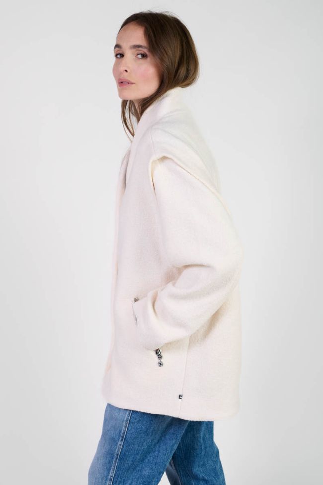 Manteau Shinn en laine mélangée crème