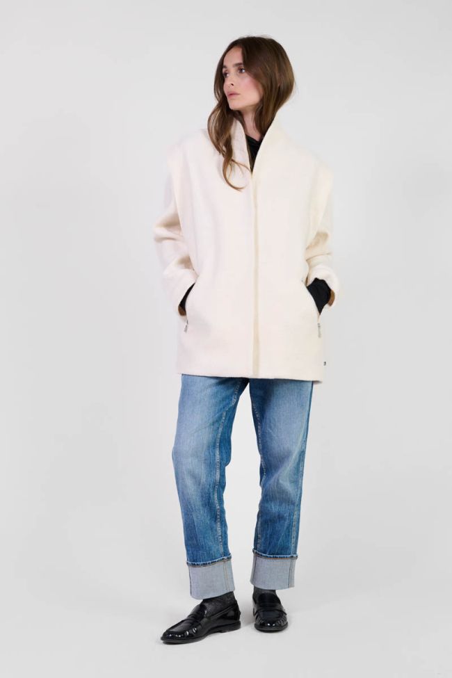 Manteau Shinn en laine mélangée crème