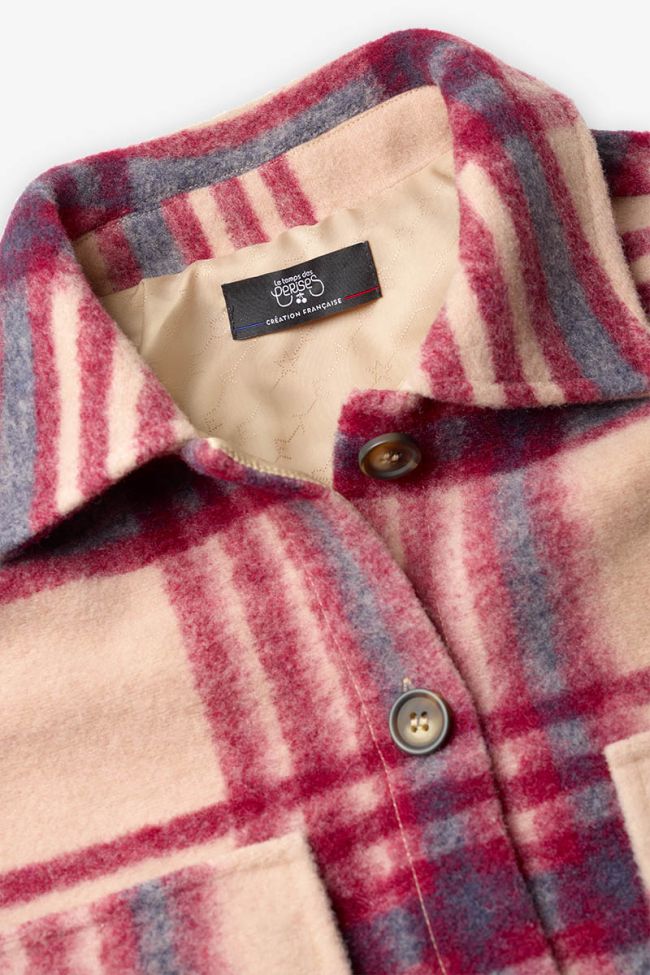 Veste Ditagi à carreaux crème et rose