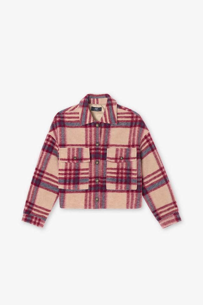 Veste Ditagi à carreaux crème et rose