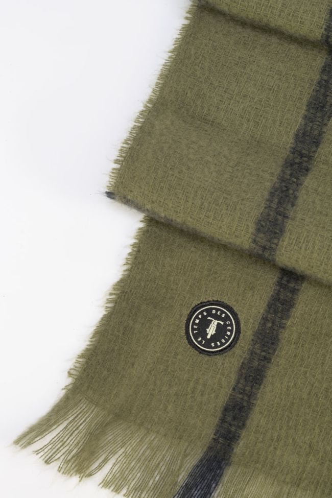 Echarpe Edas kaki à carreaux