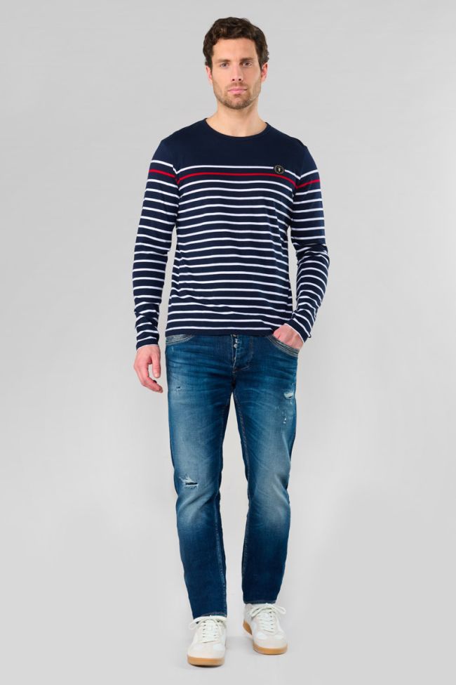 T-shirt Istor marinière à manches longues bleu nuit