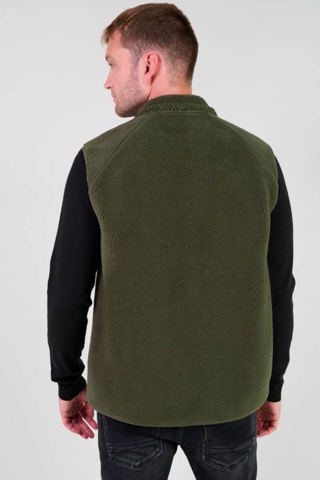 Veste bi-matière sans manches Rudy kaki