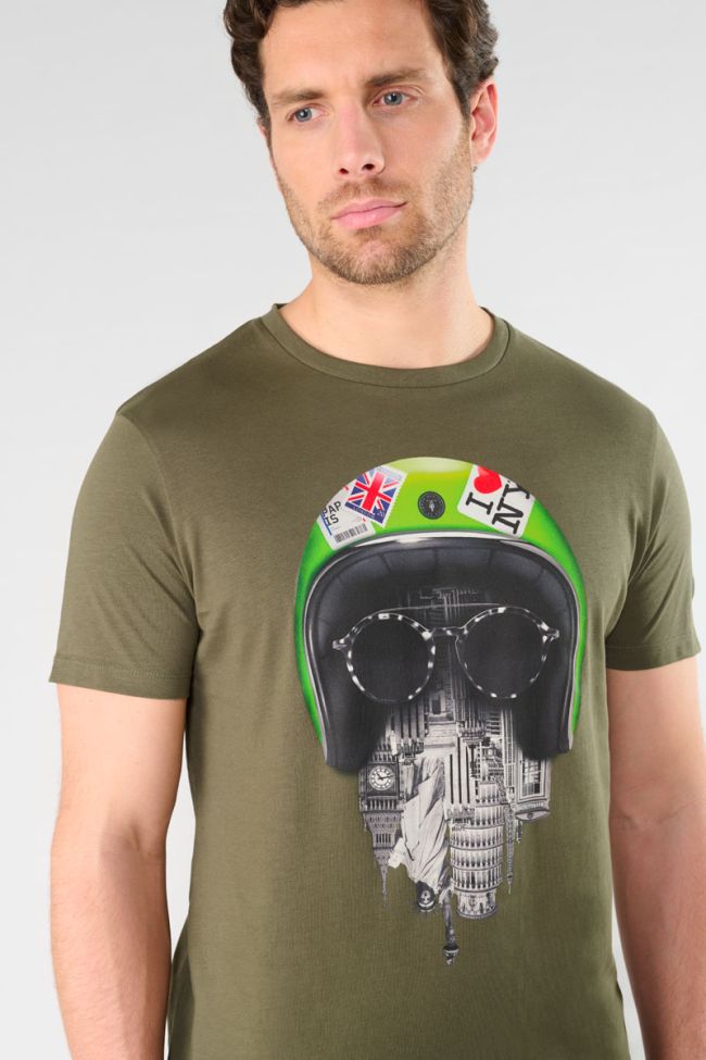 T-shirt Wenby kaki imprimé