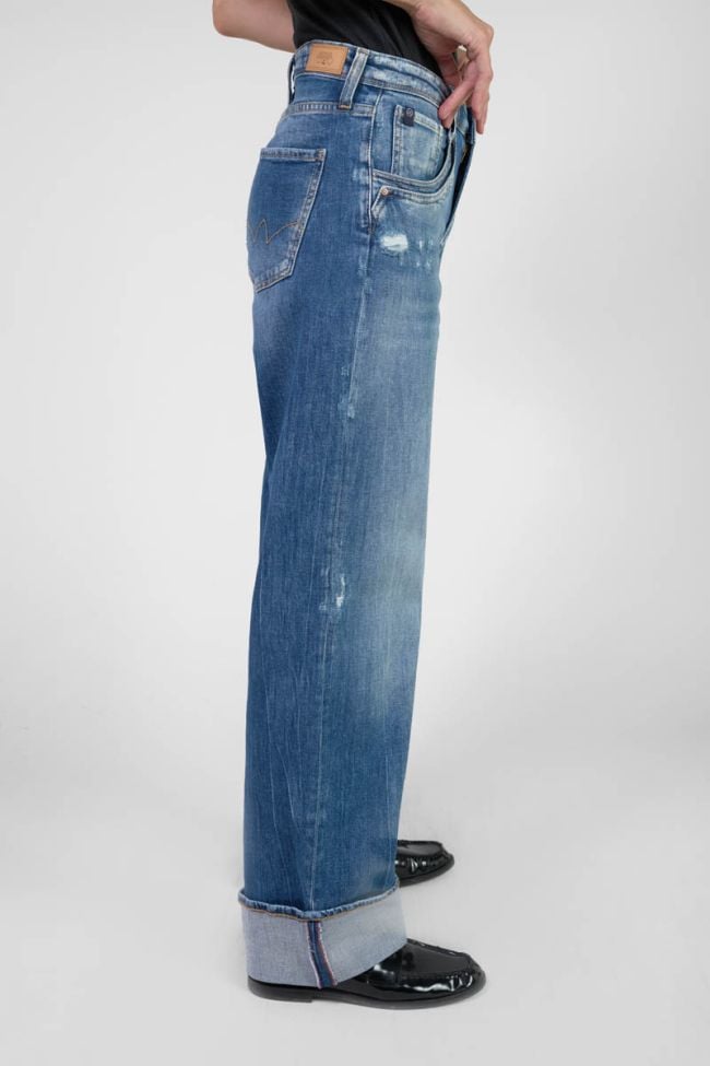 Jeans 400/28 loose Revers taille haute destroy bleu N°3