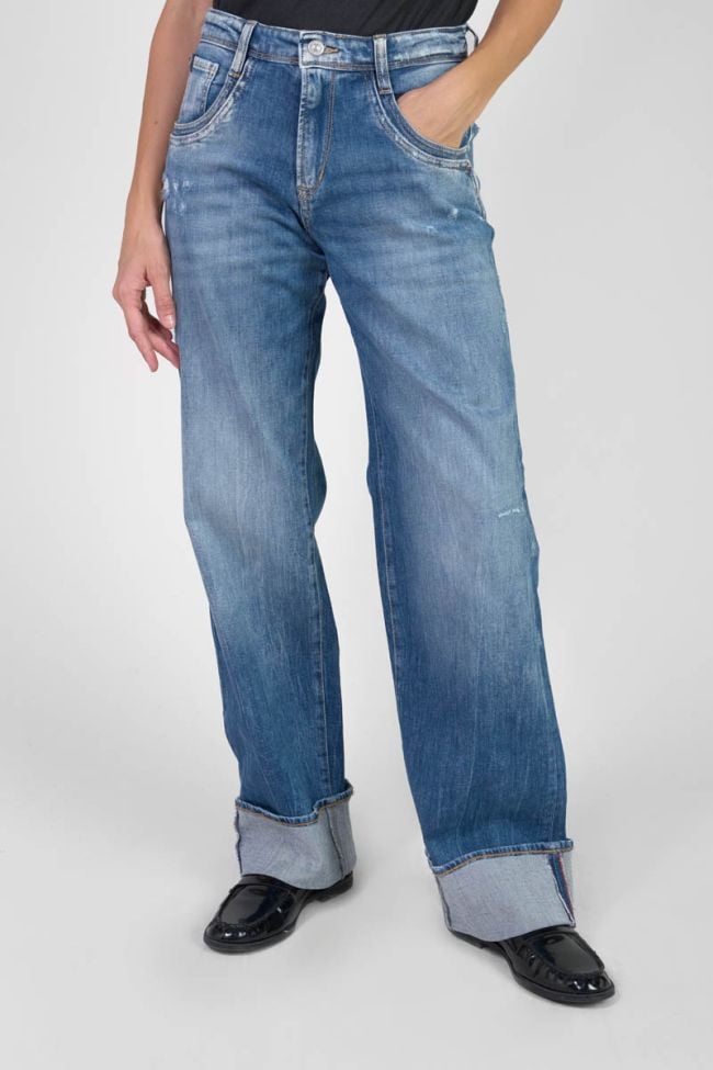 Jeans 400/28 loose Revers taille haute destroy bleu N°3