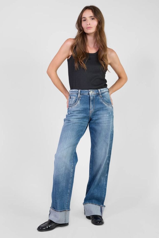 Jeans 400/28 loose Revers taille haute destroy bleu N°3