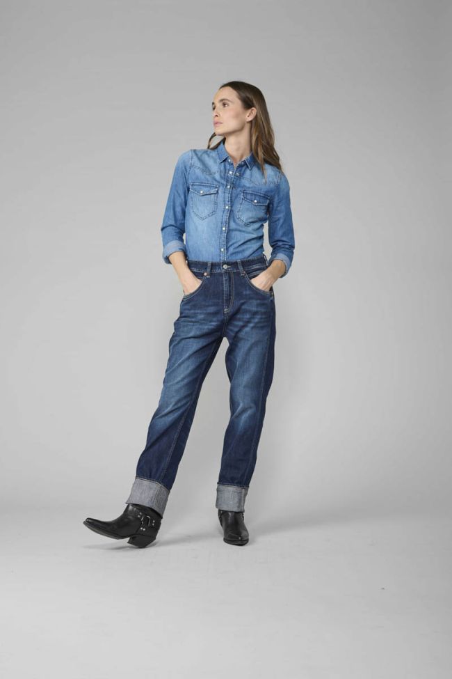 Jeans 400/60 girlfriend Jama taille haute bleu N°1