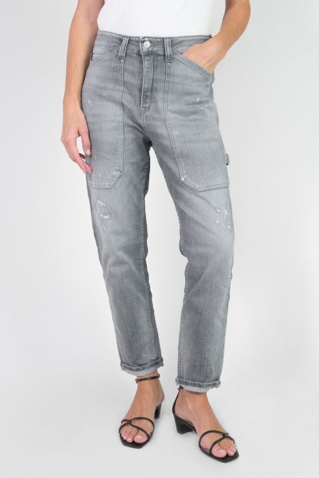 Jeans 400/60 girlfriend Union taille haute destroy gris N°3