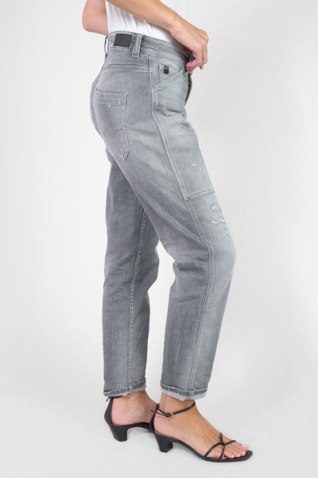 Jeans 400/60 girlfriend Union taille haute destroy gris N°3