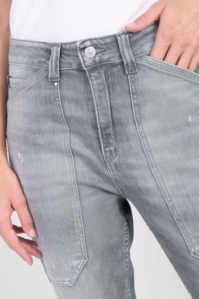 Jeans 400/60 girlfriend Union taille haute destroy gris N°3