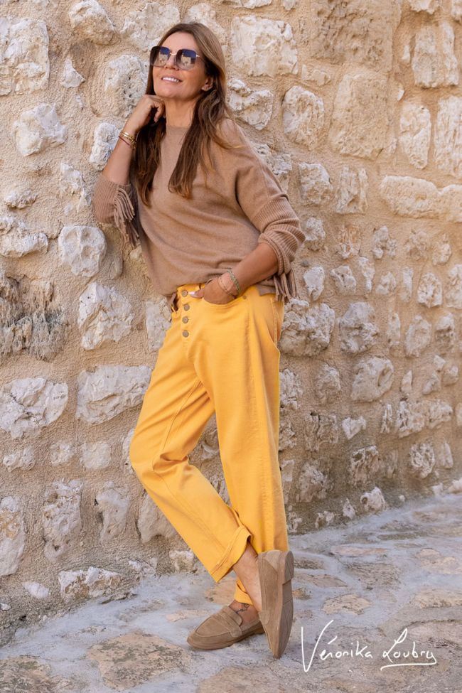 James 400/60 girlfriend by Véronika Loubry jeans taille haute jaune