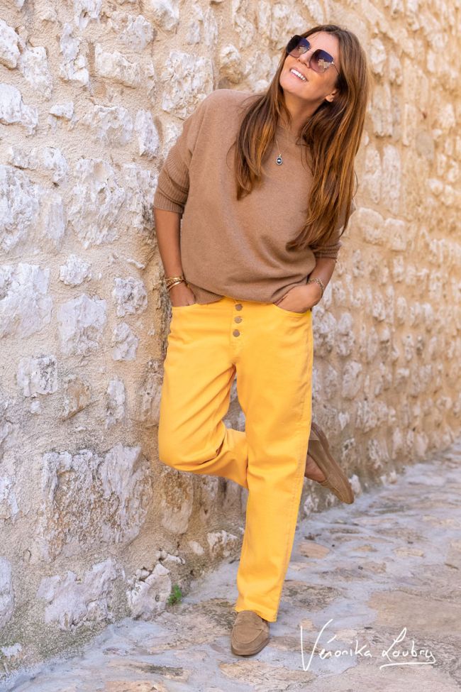 James 400/60 girlfriend by Véronika Loubry jeans taille haute jaune