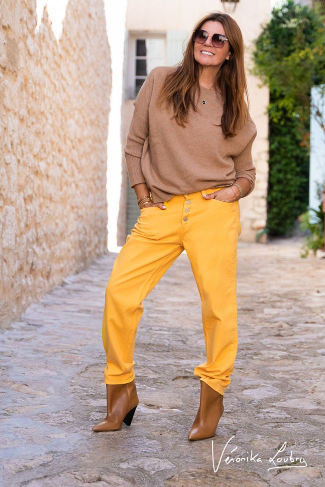 James 400/60 girlfriend by Véronika Loubry jeans taille haute jaune