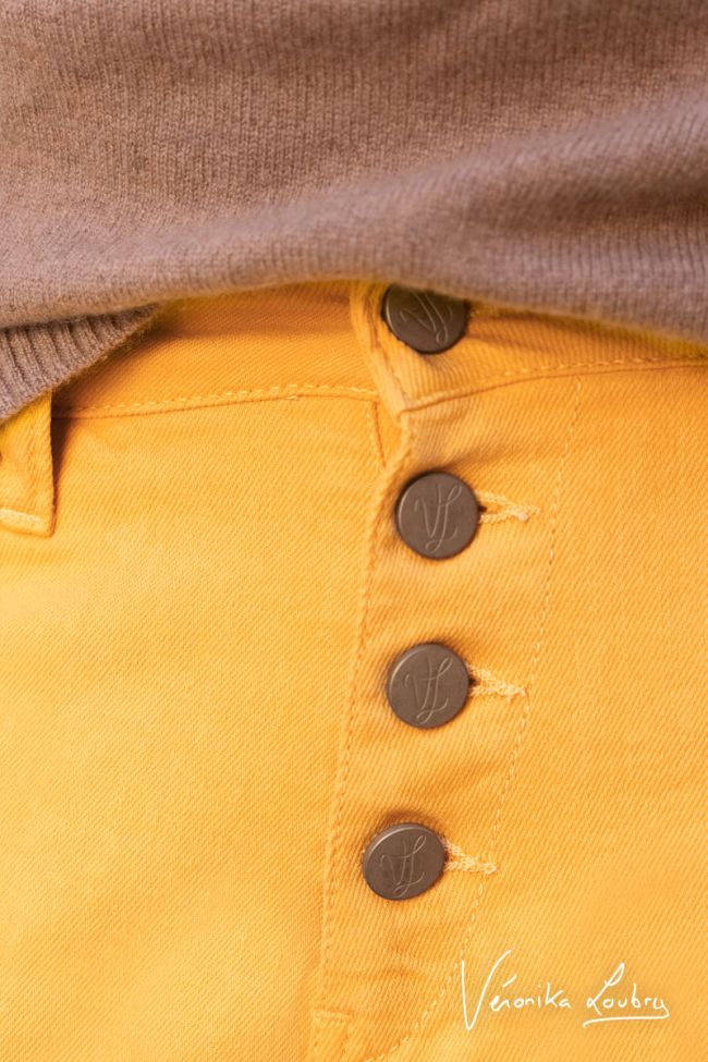 James 400/60 girlfriend by Véronika Loubry jeans taille haute jaune