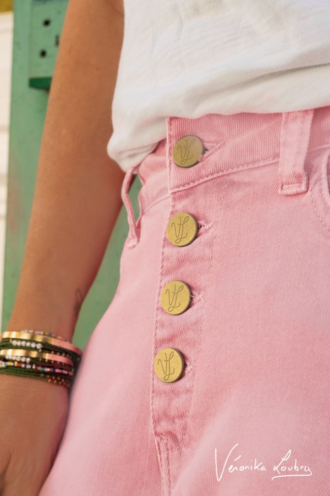 James 400/60 girlfriend by Véronika Loubry jeans taille haute rose