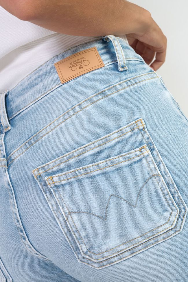 Jeans 400/17 mom Valy taille haute 7/8ème destroy bleu N°5
