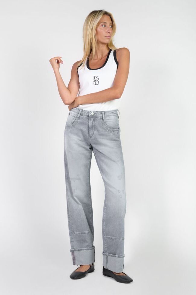 Jeans 400/28 loose Carlino taille haute destroy gris N°3