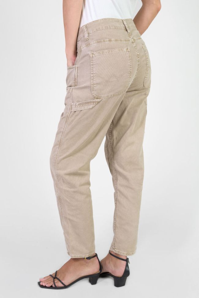 Jeans 400/60 girlfriend Work taille haute beige