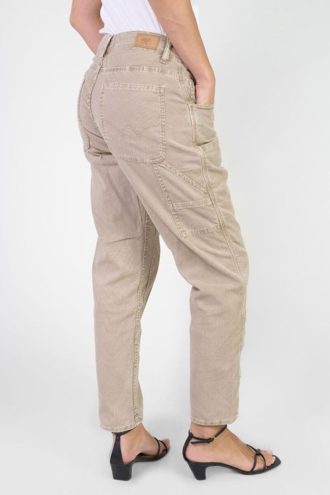 Jeans 400/60 girlfriend Work taille haute beige