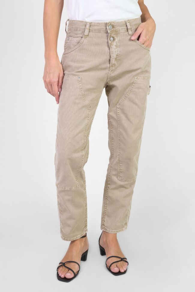 Jeans 400/60 girlfriend Work taille haute beige
