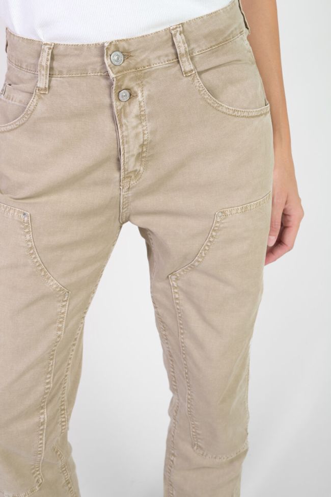 Jeans 400/60 girlfriend Work taille haute beige