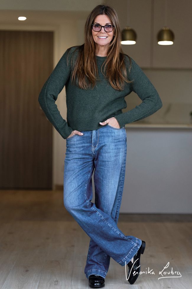 Irina wide leg by Véronika Loubry taille haute jeans bleu N°3