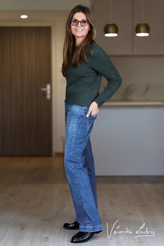 Irina wide leg by Véronika Loubry taille haute jeans bleu N°3